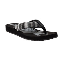 Load image into Gallery viewer, Women&#39;s Jeweled Low Thong Sandal Black
