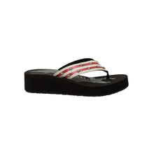 Load image into Gallery viewer, Women&#39;s Thong US Flag Sandal Black
