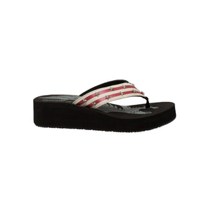 Women's Thong US Flag Sandal Black