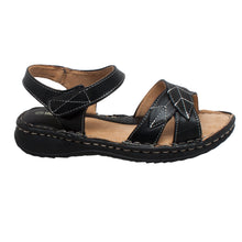 Load image into Gallery viewer, Women&#39;s Comfort Sandal with Ankle Strap Black
