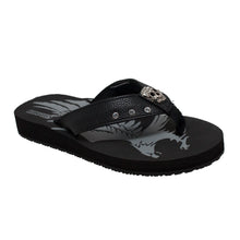 Load image into Gallery viewer, Women&#39;s Dual Density Comfort Thong Sandal Black
