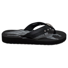 Load image into Gallery viewer, Women&#39;s Dual Density Comfort Thong Sandal Black
