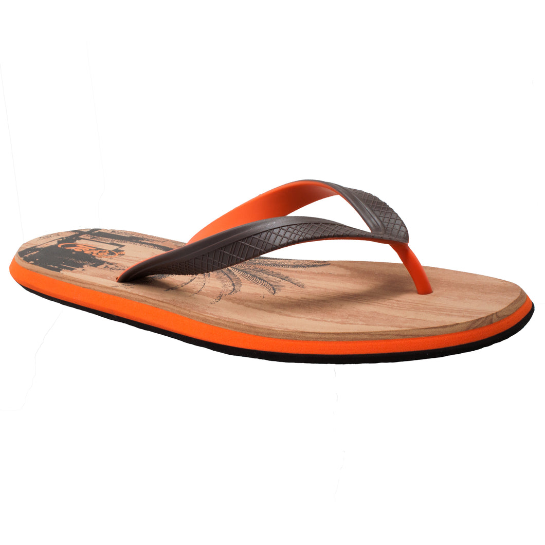 Men's Dual Density Comfort Thong Sandal Brown/Orange